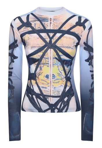 Bondage Print Jersey Fitted Top