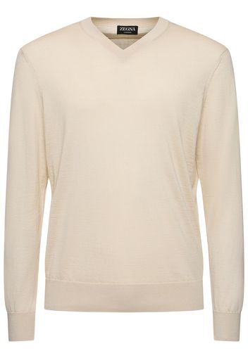 Cashmere & Silk V Neck Sweater