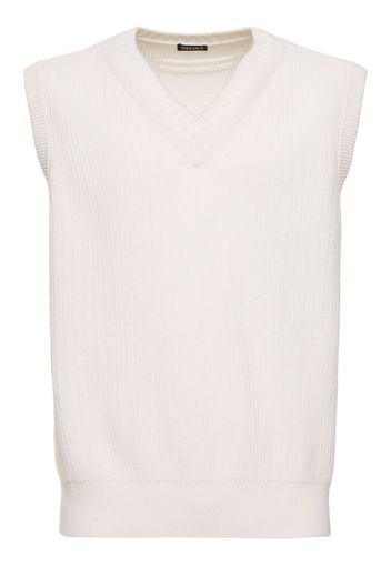 Ribbed Cashmere & Cotton Knit Vest