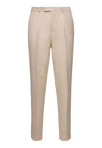 Linen & Wool Pleated Pants