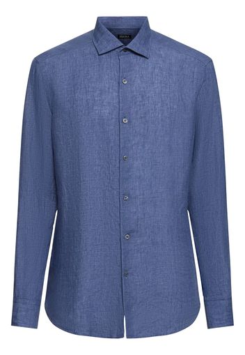 Solid Pure Linen Long Sleeve Shirt