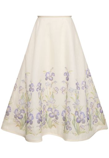 Natura Printed Flared Midi Skirt