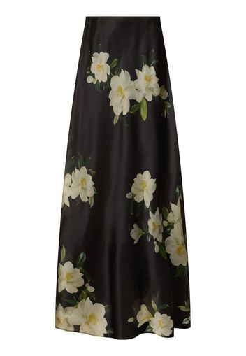 Harmony Floral Flared Silk Maxi Skirt