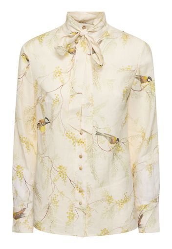 Printed Self-tie Blouse