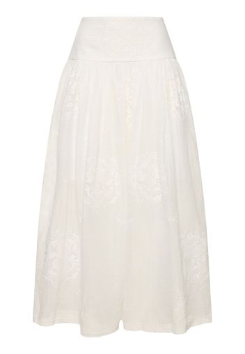 Alight Embroidered Basque Midi Skirt