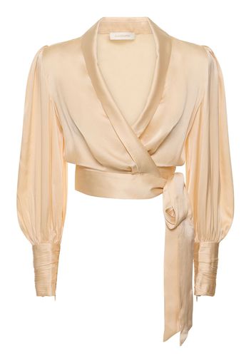 Silk Satin Wrap Top