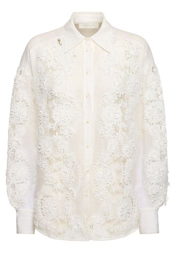 Halliday Ramie Lace Flower Shirt