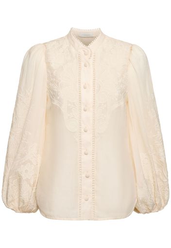 Ottie Linen Embroidered Blouse