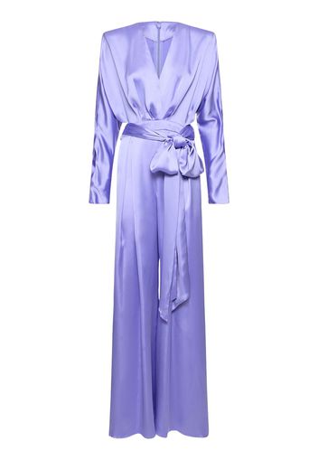 Satin Self-tie Jumpsuit