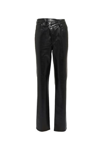Criss-Cross high-rise faux leather pants