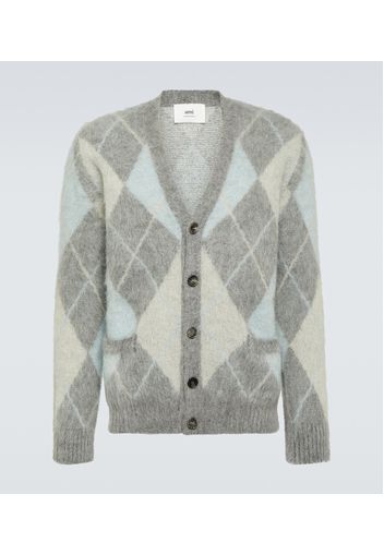 Argyle wool-blend cardigan