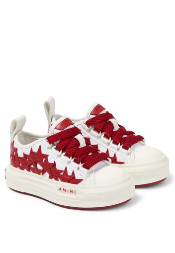 Embroidered canvas low-top sneakers