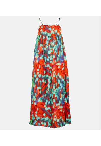 Heather printed silk maxi dress