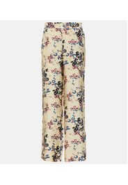 London floral wide-leg silk pants