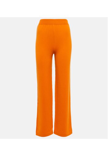 High-rise wide-leg cashmere pants