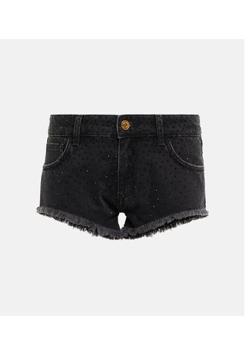 Low-rise denim shorts