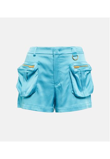 Low-rise satin shorts