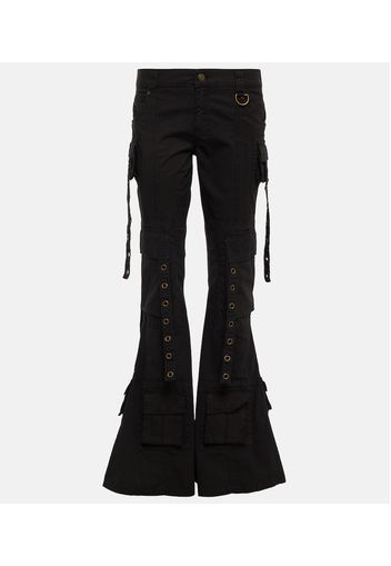 Embellished low-rise flared jeans