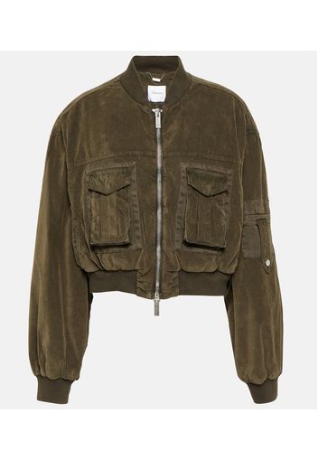 Velvet bomber jacket