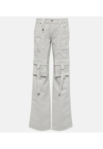 Low-rise denim cargo pants