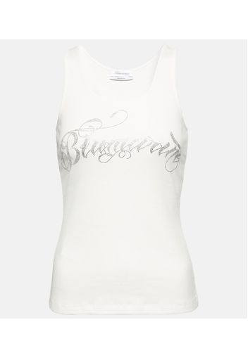 Logo cotton-blend tank top