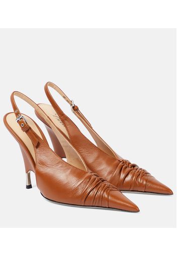 Leather slingback pumps