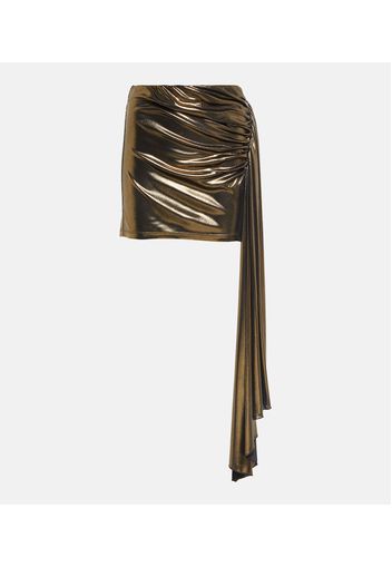 Draped metallic miniskirt