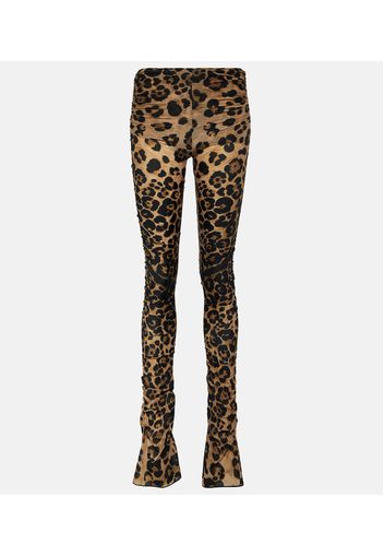 Leopard-print jersey leggings