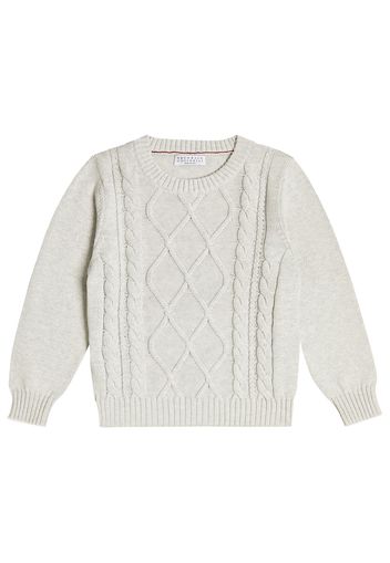 Cable-knit cotton sweater