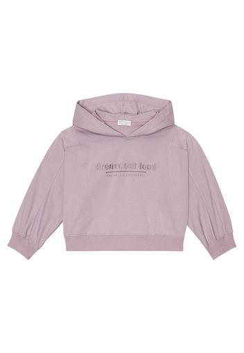 Embroidered cotton-blend hoodie
