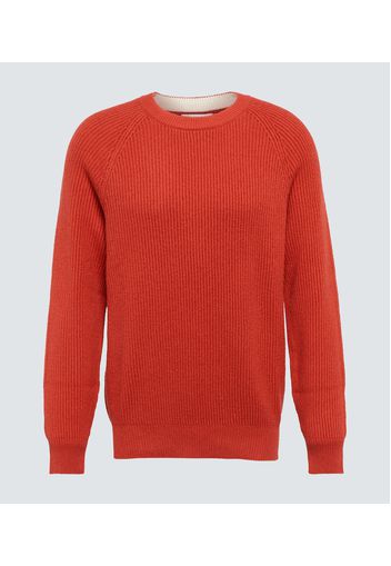 Ribbed-knit cotton sweater