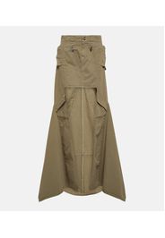 Paneled cotton maxi skirt