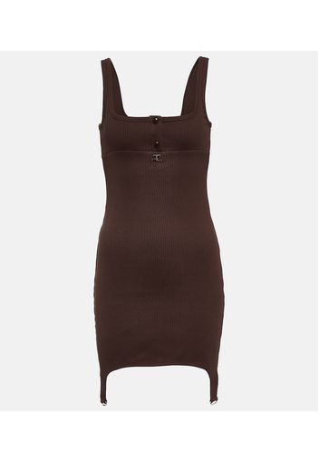 Ribbed-knit minidress