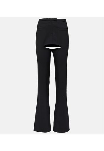 CourrÃ¨ges Cutout wool-blend flared pants