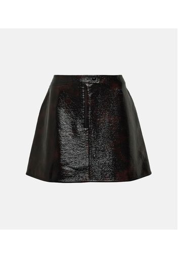 CourrÃ¨ges Tortoise-printed cotton-blend miniskirt