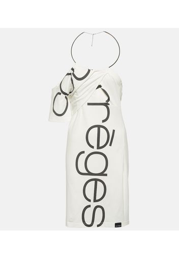 CourrÃ¨ges Logo off-shoulder cotton minidress