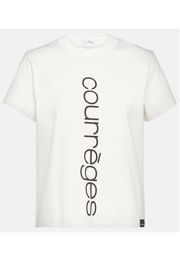 CourrÃ¨ges Logo printed cotton T-shirt