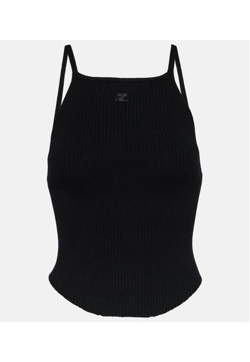 CourrÃ¨ges Ribbed-knit tank top