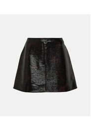 CourrÃ¨ges Tortoise-printed cotton-blend miniskirt