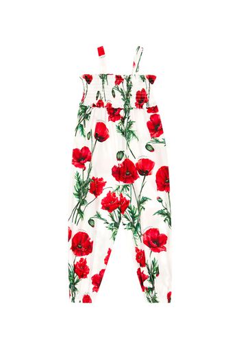 Floral-print cotton jumpsuit