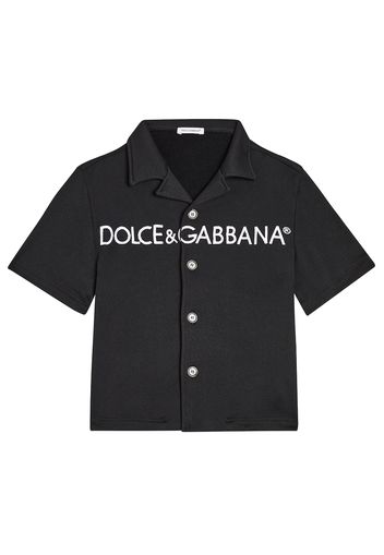 Logo cotton-blend bowling shirt