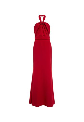 Draped halter crÃªpe gown