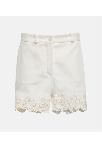 Embroidered cotton shorts