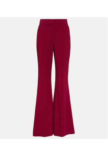 High-rise crÃªpe flared pants