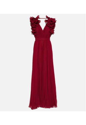 Ruffled chiffon gown