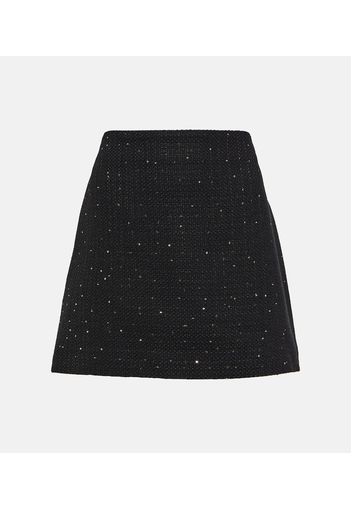 Sequined tweed miniskirt