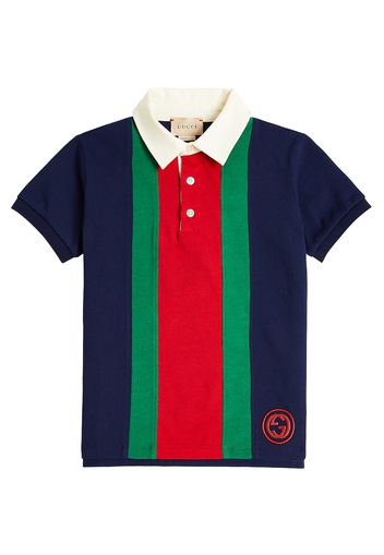 Web Stripe cotton jersey polo shirt