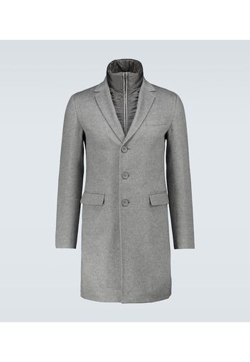 Layered cashmere overcoat