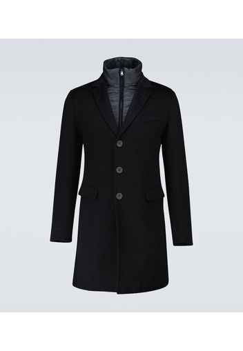 Layered cashmere overcoat