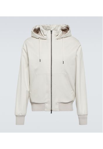 Silk and cashmere hooded jacket